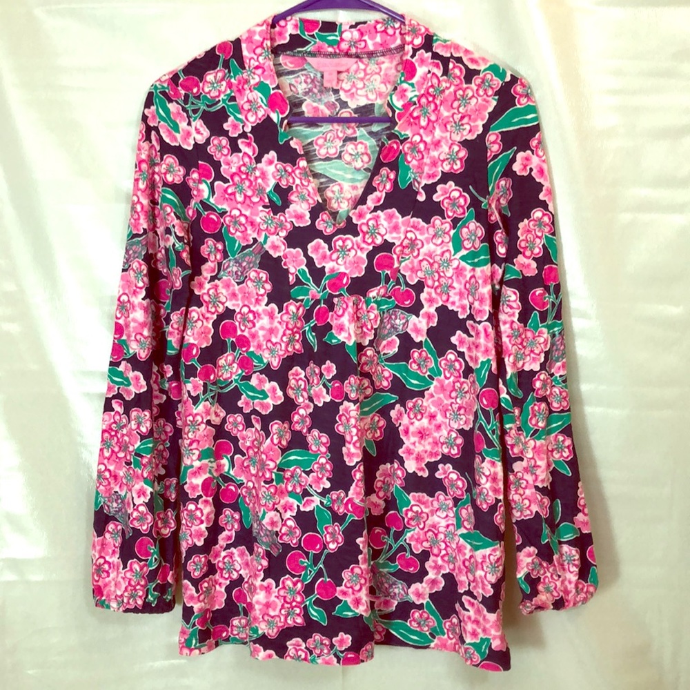Lilly Pulitzer Long Sleeves Shirt 100% Cotton XS